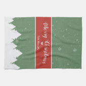 Festival Merry Christmas Last Name Snowflake Geschirrtuch (Horizontal)