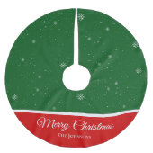 Festival Merry Christmas Last Name Snowflake Polyester Weihnachtsbaumdecke (Vorderseite)