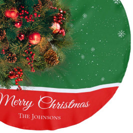 Festival Merry Christmas Last Name Snowflake Polyester Weihnachtsbaumdecke