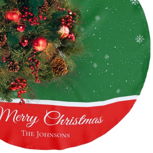 Festival Merry Christmas Last Name Snowflake Polyester Weihnachtsbaumdecke