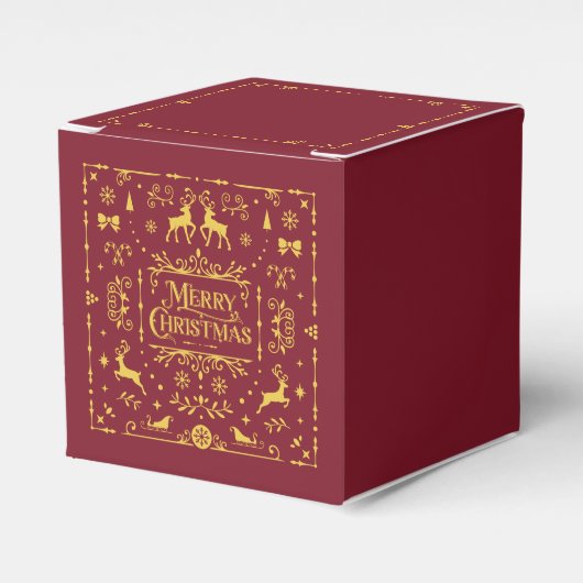 Festival Merry Christmas Red Classic Geschenkschachtel (Vorderseite)