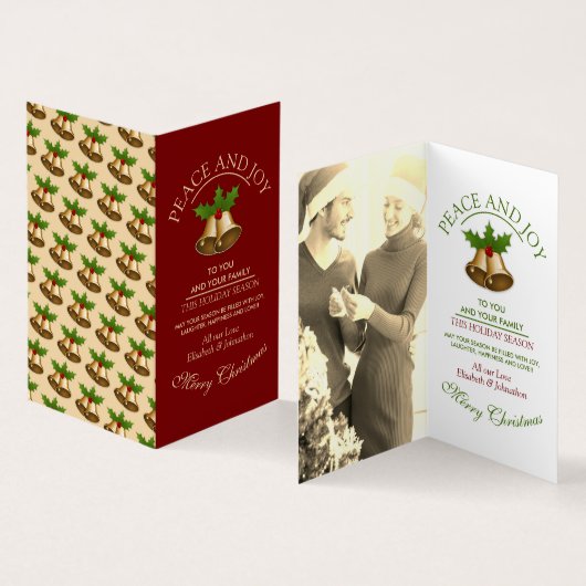 Festival Mistletoe Bells Weihnachtskarten Visitenkarten (Innenseite und Außenseite)