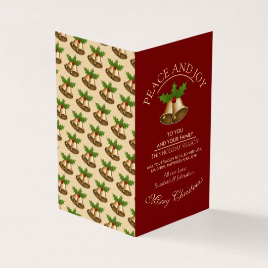 Festival Mistletoe Bells Weihnachtskarten Visitenkarten (Vorderseite)