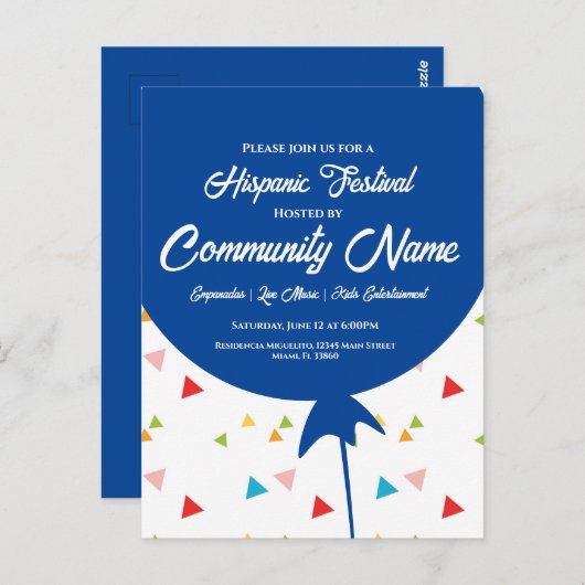 Festival Moon and Stars Flyer Postkarte (Vorne/Hinten)