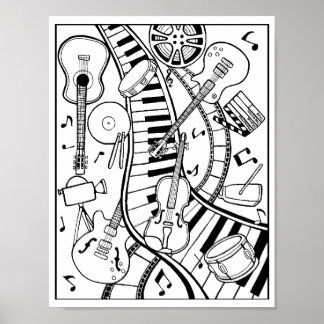 Festival Moon and Stars Poster