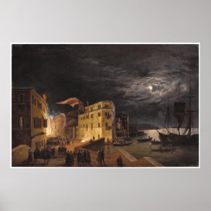 Festival Moon and Stars Poster