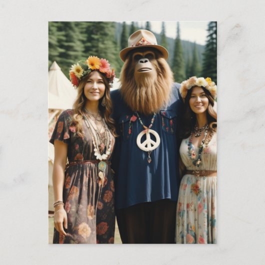 Festival Moon and Stars Sasquatch Retro Hippies Postkarte (Vorderseite)