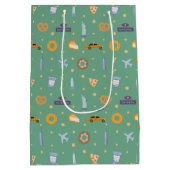 Festival New York City Pattern Pistachio Green Mittlere Geschenktüte (Rückseite)
