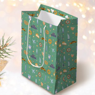 Festival New York City Pattern Pistachio Green Mittlere Geschenktüte