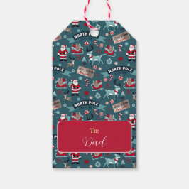 Festival Nordpol Santa und Rentier Geschenkanhänger