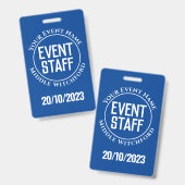 Festival oder anderes Veranstaltungspersonal Offiz Ausweis (Vorder- & Rückseite)