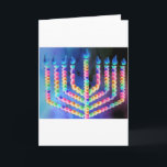 Festival Of Lites Karte<br><div class="desc">a chanukah menorah in shades of blue and fuschia.</div>