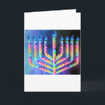 Festival Of Lites Karte<br><div class="desc">a chanukah menorah in shades of blue and fuschia.</div>