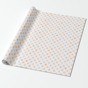 Festival Orange Snowflake Pattern - Eleganter Wint Geschenkpapier