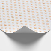 Festival Orange Snowflake Pattern - Eleganter Wint Geschenkpapier (Ecke)