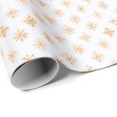Festival Orange Snowflake Pattern - Eleganter Wint Geschenkpapier (Rolleneckpunkt)