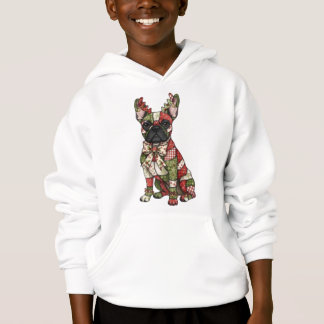 Festival Patchwork French Bulldog Weihnachten Hoodie