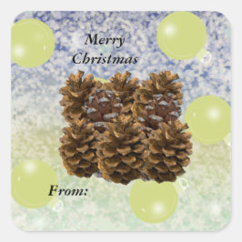 Festival Pinecones - Geschenk Quadratischer Aufkleber