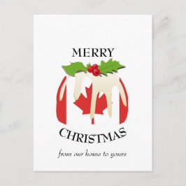 Festival Pudding CANADA FLAG Weihnachten Postkarte