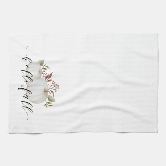 Festival Pumpkin Hello Fall Calligrafy Geschirrtuch (Horizontal)