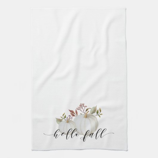 Festival Pumpkin Hello Fall Calligrafy Geschirrtuch (Vertikal)