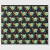 Festival Raptor Star Velociraptor Xmas Dinosaurier Geschenkpapier (Flach)