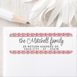 Festival Red Black Classic Nordic Fair Isle Motif