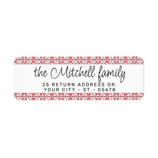 Festival Red Black Classic Nordic Fair Isle Motif (Vorne)