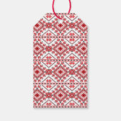 Festival Red Black Classic Nordic Fair Isle Motif Geschenkanhänger (Rückseite)