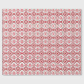 Festival Red Black Classic Nordic Fair Isle Motif Geschenkpapier (Flach)
