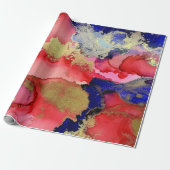 Festival Red Blue Gold Geschenkpapier (Ungerollt)