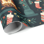 Festival Red Candy Cane Gift Wrap Geschenkpapier (Rolleneckpunkt)