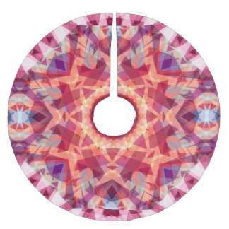 Festival Red Maximalist Weihnachts-Star-Muster Polyester Weihnachtsbaumdecke