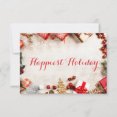 Festival Red Merry Weihnachtstypografie Business Dankeskarte (Vorderseite)