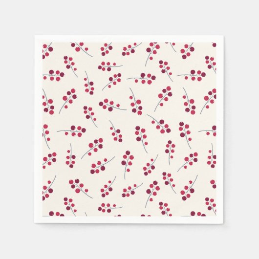 Festival Red Pip Berries Holiday Serviette (Vorderseite)