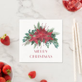 Festival Red Poinsettia Frohe Weihnachten Serviette (Beispiel)