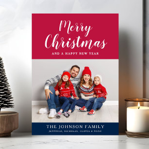 Festival Red White Blue Script Frohe Weihnachten