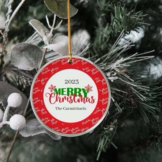 Festival Rot Grün Frohe Weihnachtszeit Ornament