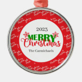 Festival Rot Grün Frohe Weihnachtszeit Ornament (Vorne)