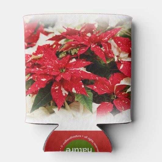 Festival Rotes Weißes Blumengestein Dosenkühler (Rückseite)