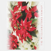 Festival Rotes Weißes Blumengestein Fleecedecke (Vorderseite)