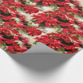 Festival Rotes Weißes Blumengestein Geschenkpapier (Ecke)