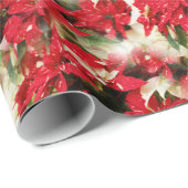 Festival Rotes Weißes Blumengestein Geschenkpapier (Rolleneckpunkt)