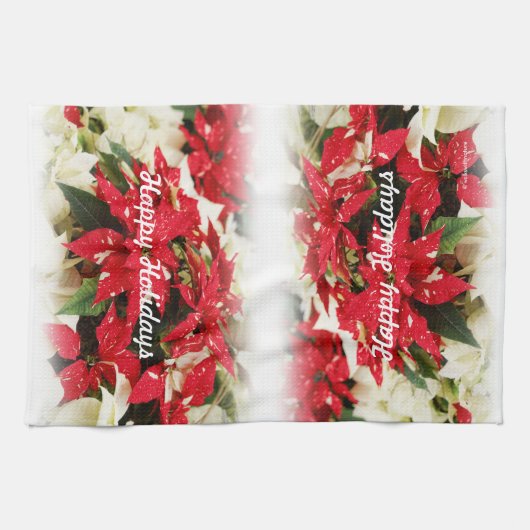 Festival Rotes Weißes Blumengestein Handtuch (Horizontal)