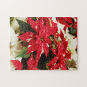 Festival Rotes Weißes Blumengestein Puzzle (Horizontal)