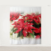 Festival Rotes Weißes Blumengestein Wandteppich (Vorderseite)