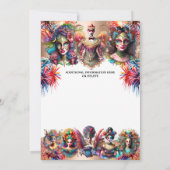 Festival Showman Frauen Feuerwerk Zirkus Karneval Einladung (Rückseite)