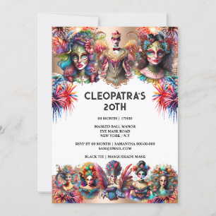 Festival Showman Frauen Feuerwerk Zirkus Karneval Einladung