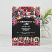 Festival Showmen Karneval Party Zirkus Thema Spaß Einladung (Stehend Vorderseite)