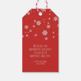 Festival Snowflakes Message - Red Christmas Holida Geschenkanhänger